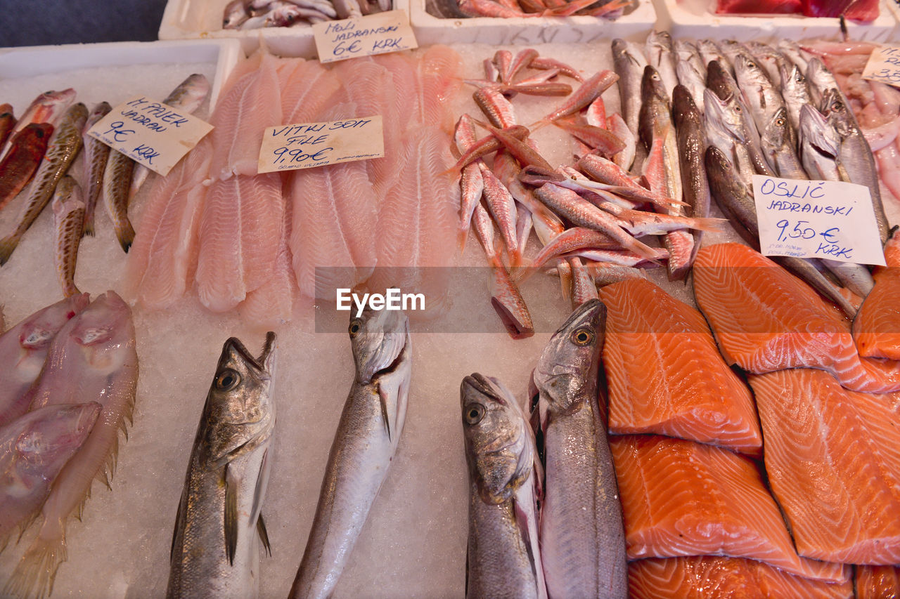 Close-up of seafood for sale