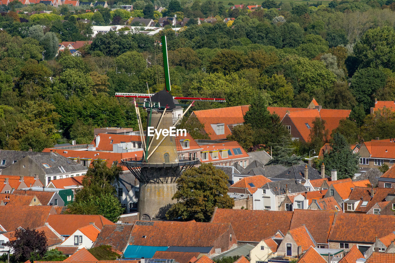 Zierikzee, zeeland, netherlands, classic and old fashioned and typical dutch windmill de hoop 