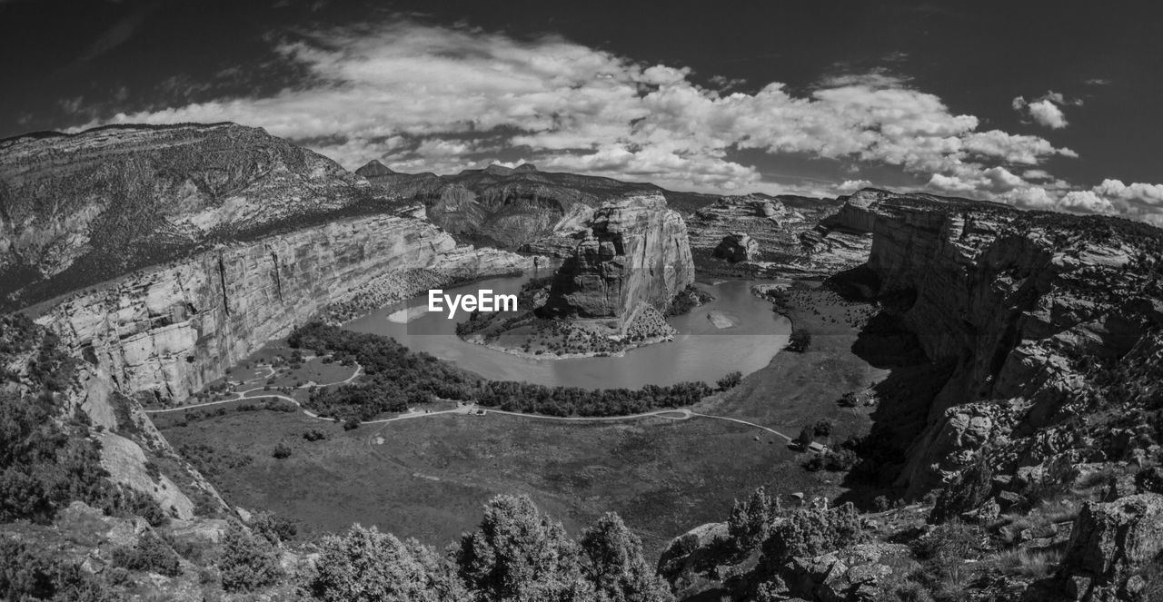 Panoramic view of mountains against sky