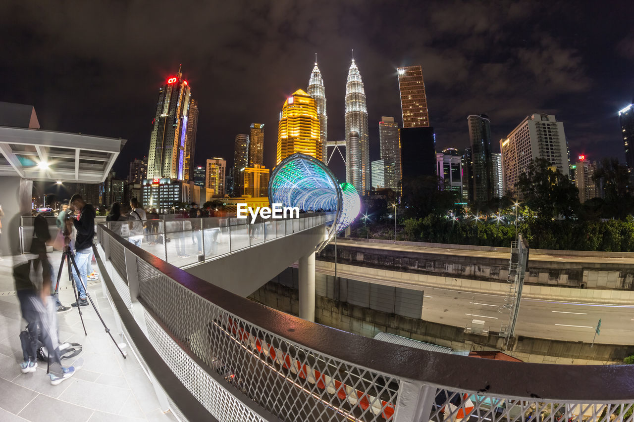 MODERN BUILDINGS AT NIGHT