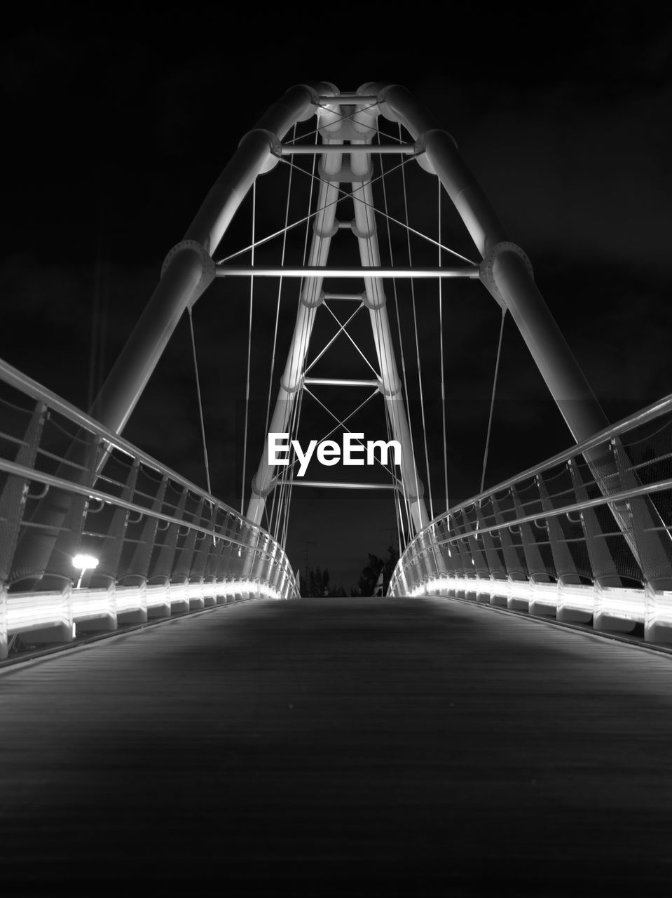 View of bridge at night