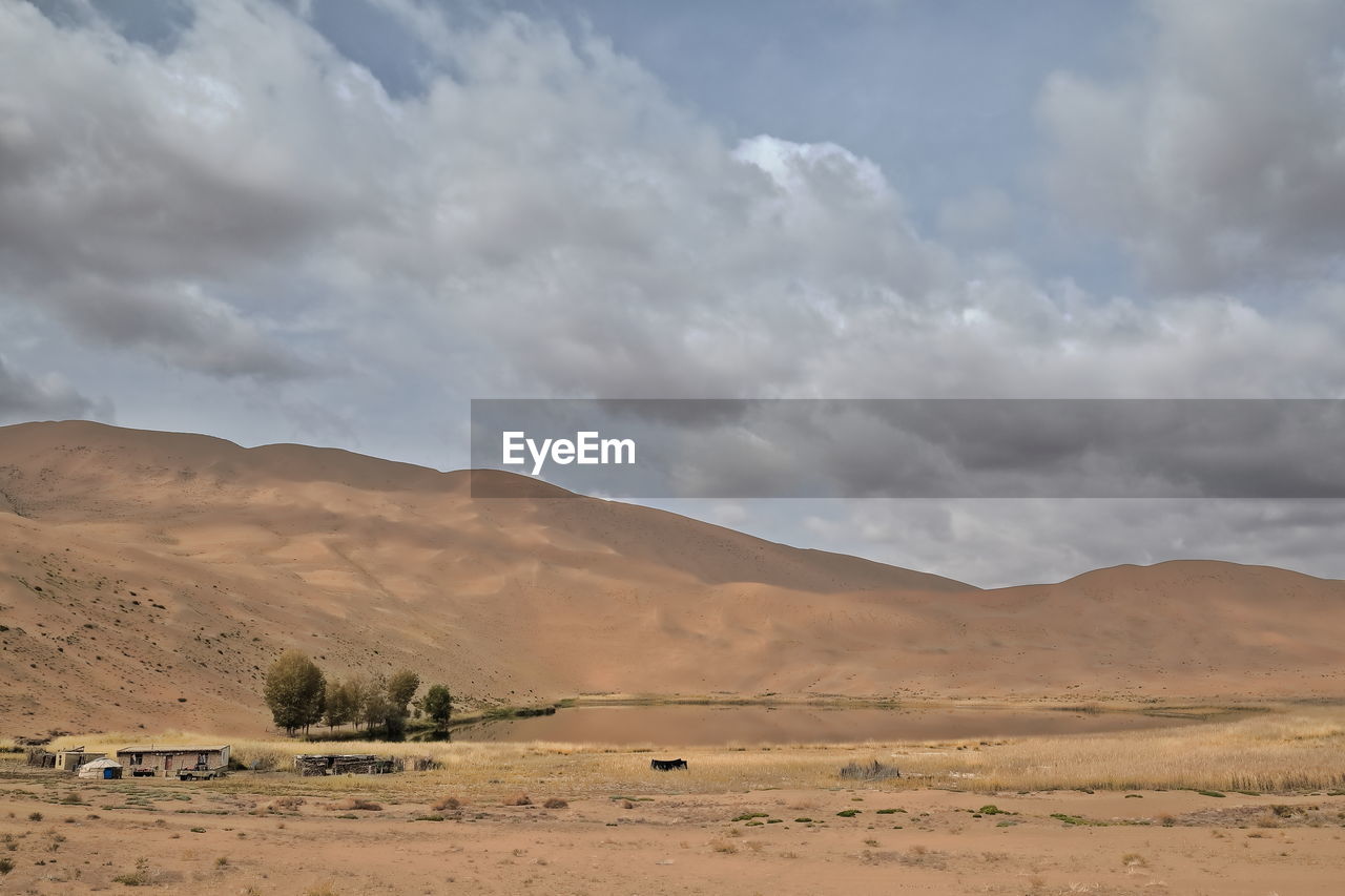 1065 lake tamaying-sand dunes of the badain jaran desert-overcast sky inner mongolia-china.