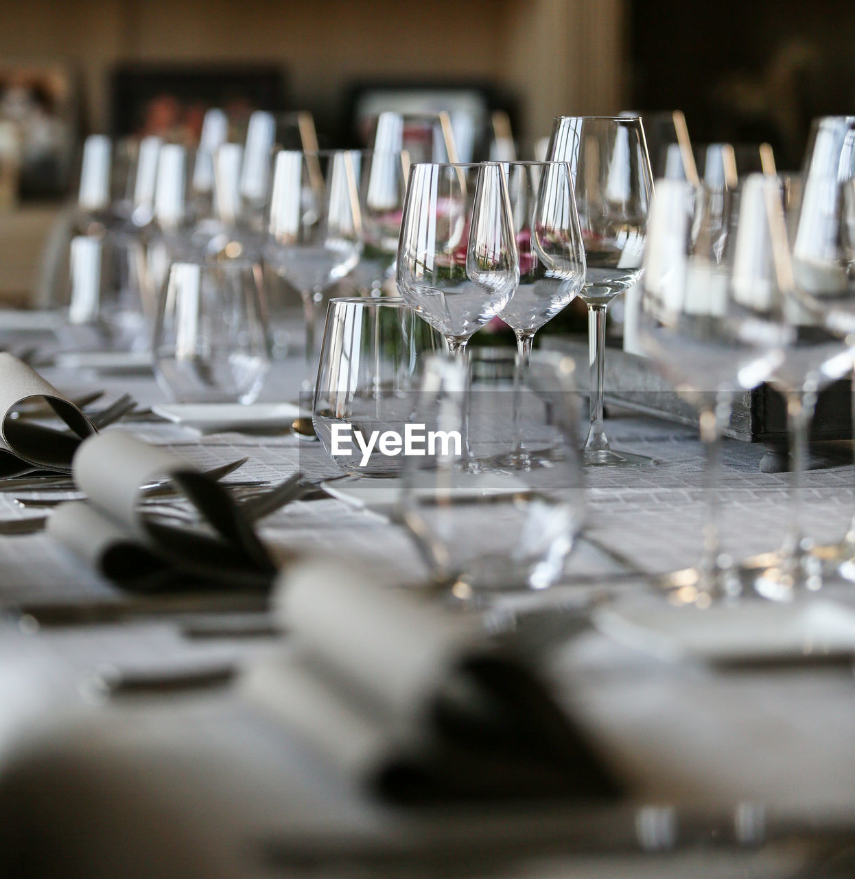 Dining table at reception hall