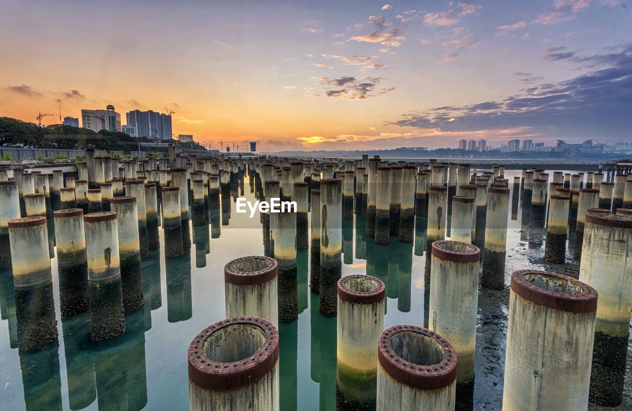 Panoramic view of sea against sky during sunset