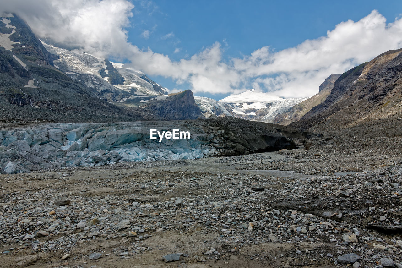 Pasterze glacier with grossglockner massif .