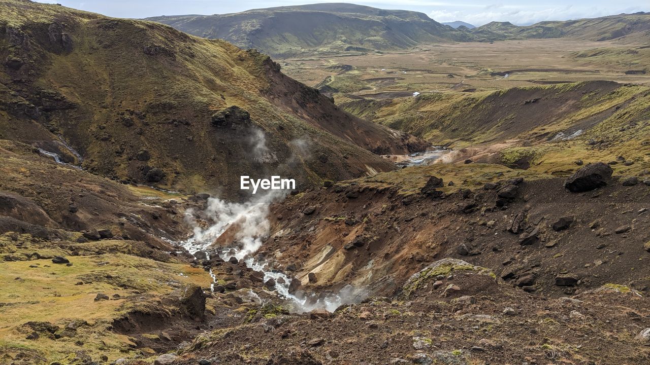 Scenic view of geothermal hot water