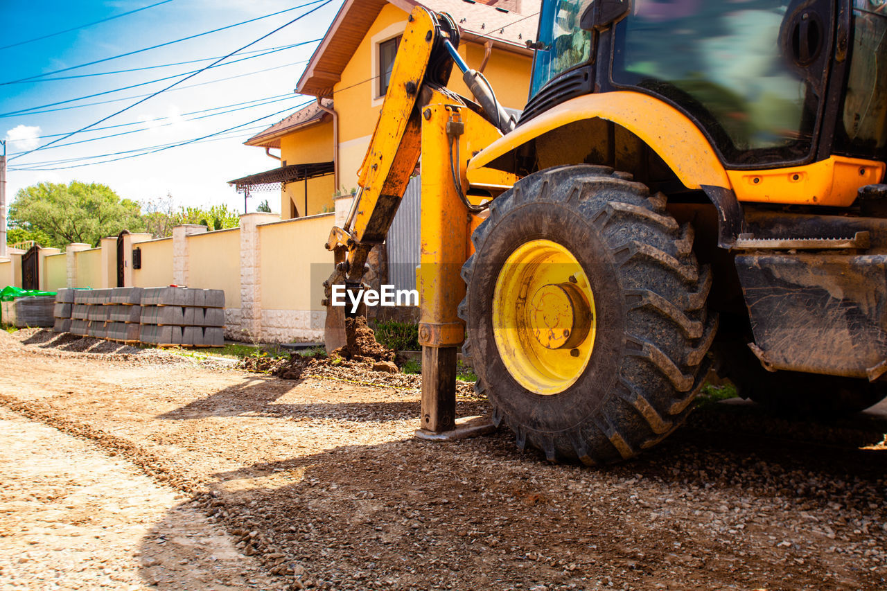 high angle view of tractor