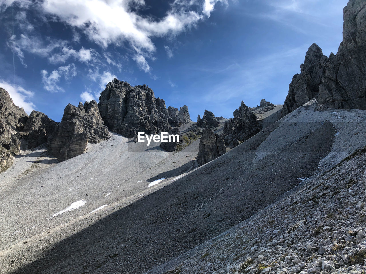 Landscape view of rocky mountains against sky