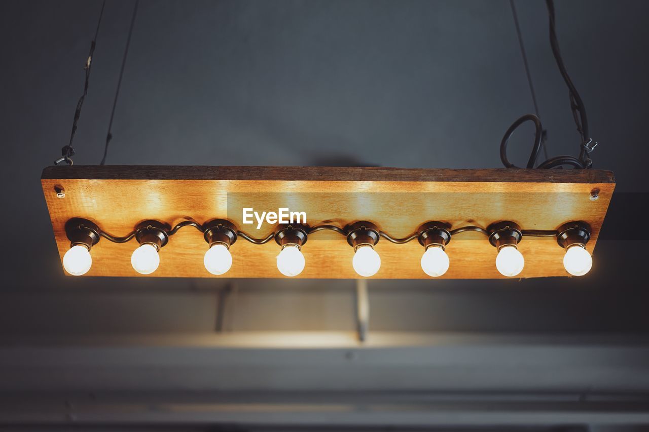 Close-up of illuminated light bulbs