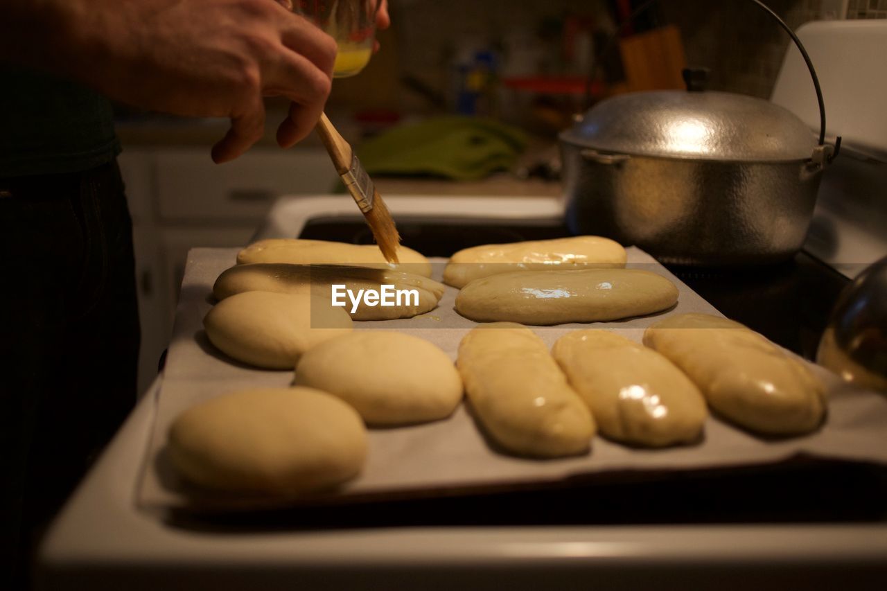 Close-up of bread making