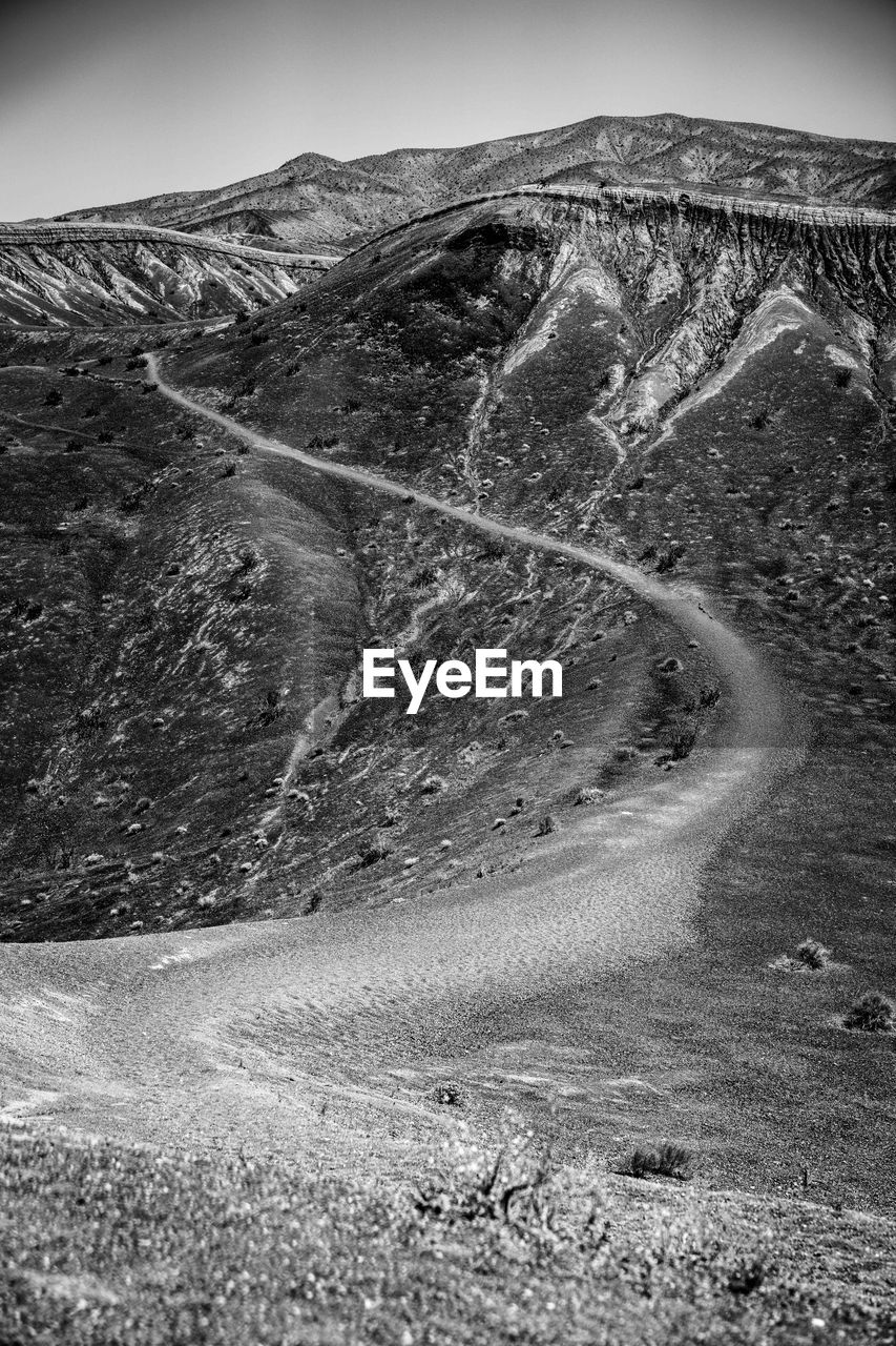 high angle view of snow covered road