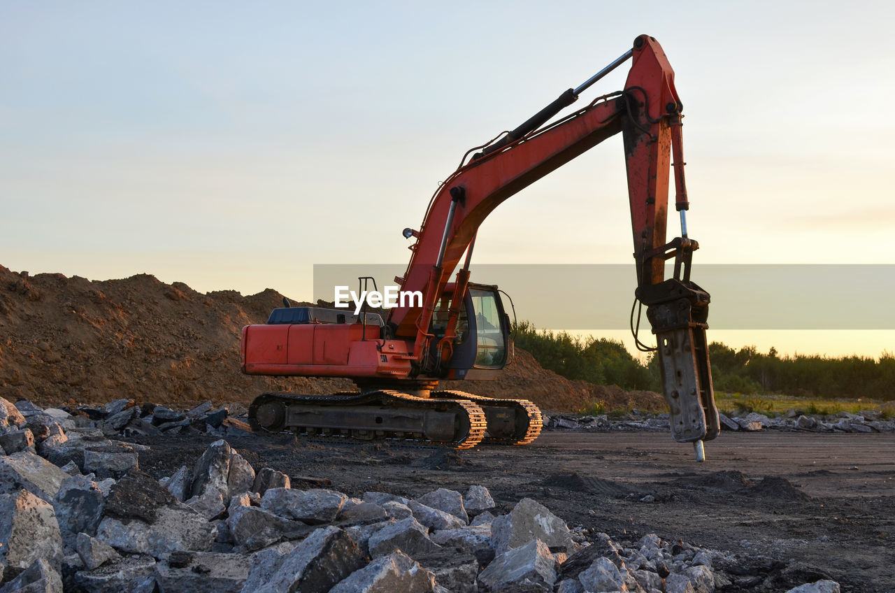 CONSTRUCTION SITE AT SUNSET