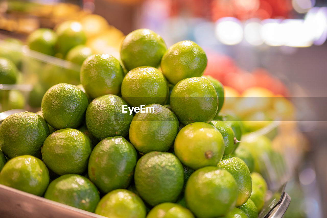 Close-up of fruits for sale at market stall