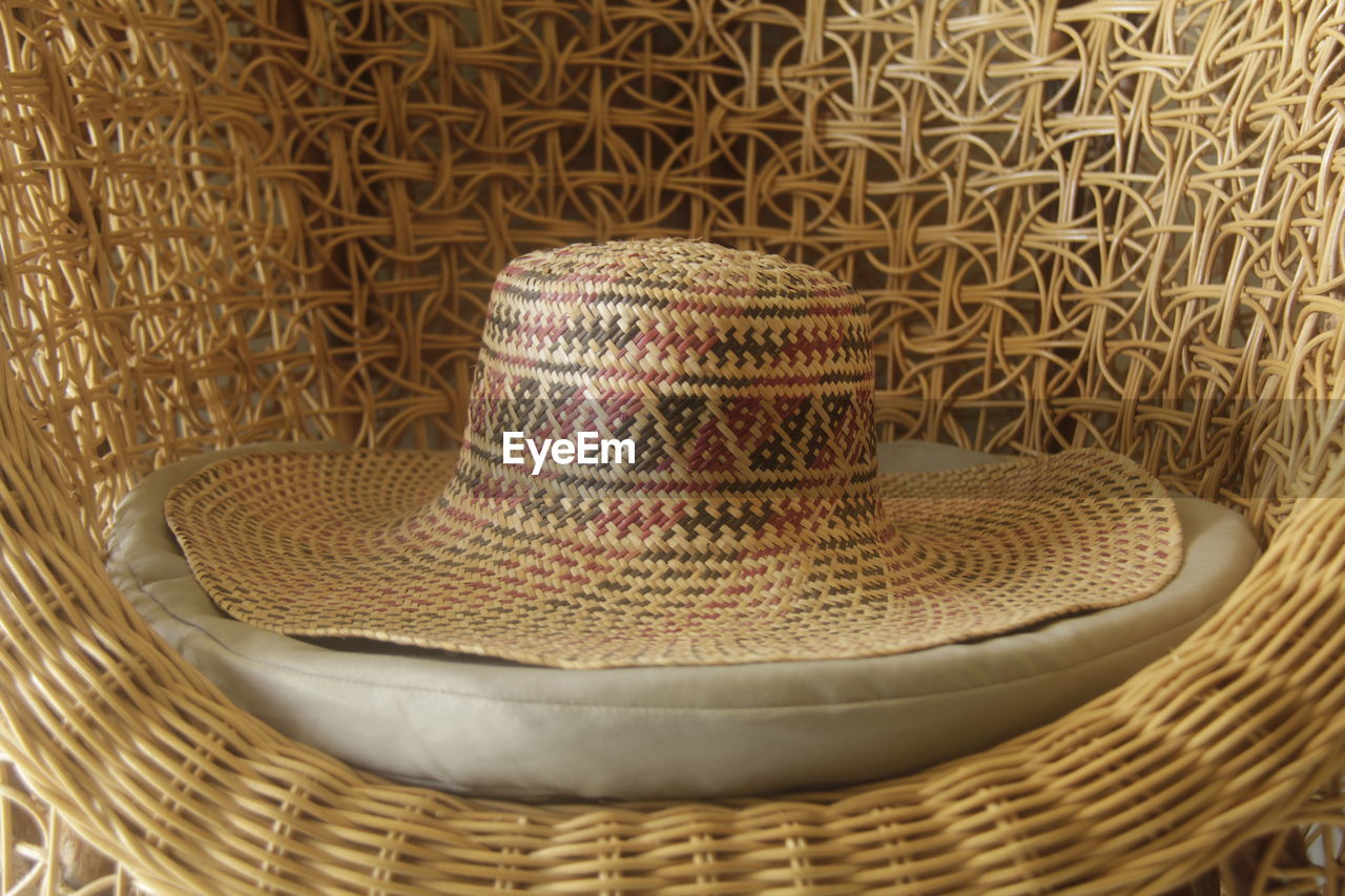 HIGH ANGLE VIEW OF WICKER BASKET