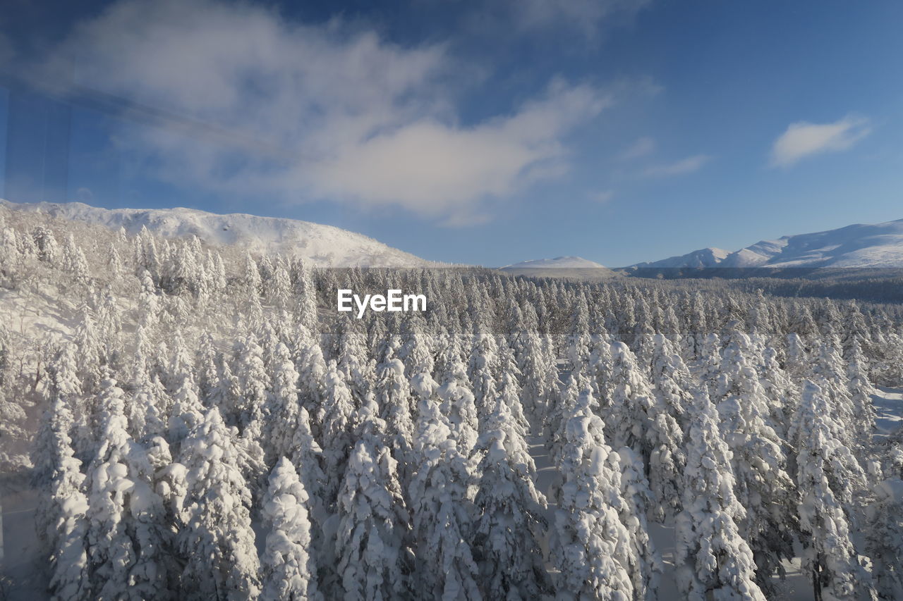 Panoramic view of snowcapped landscape against sky