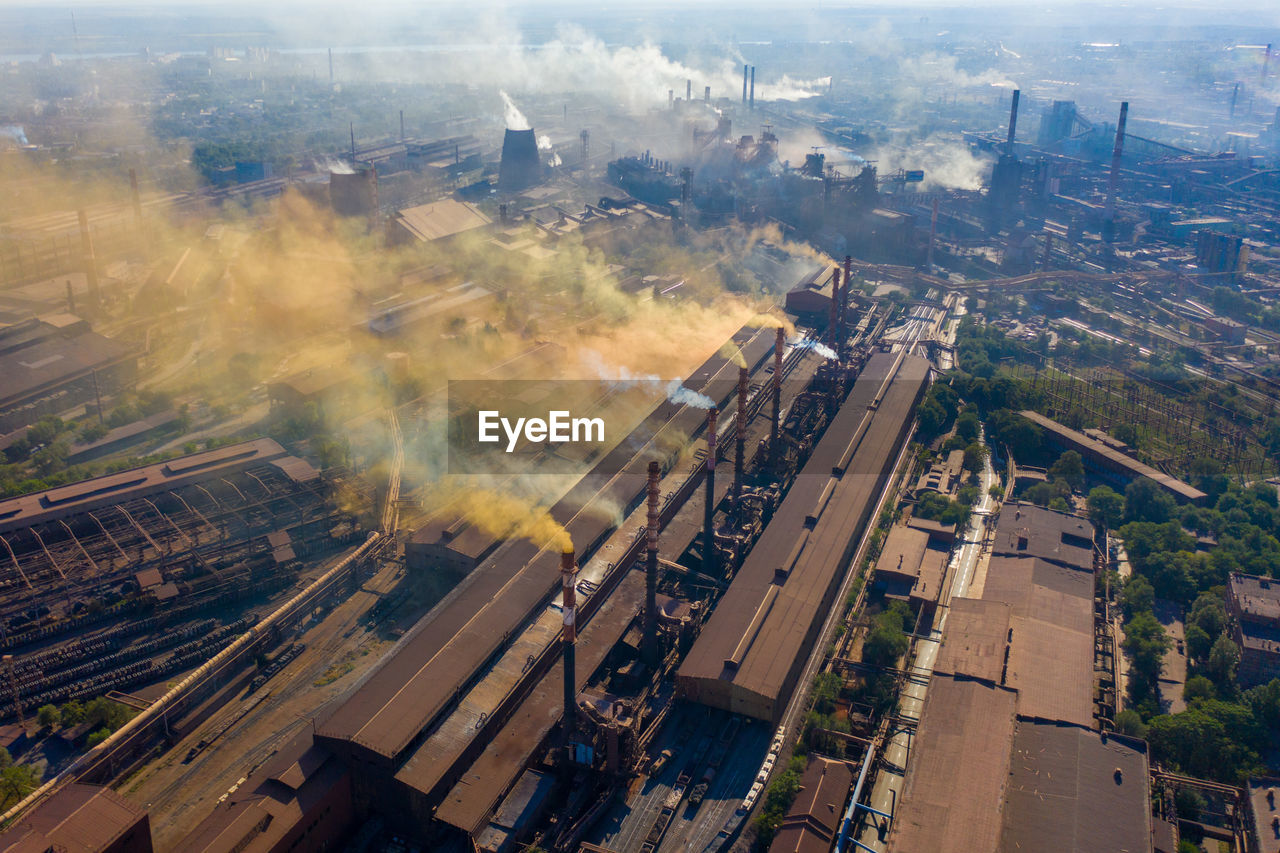 Factories smoke toxic substances into the atmosphere