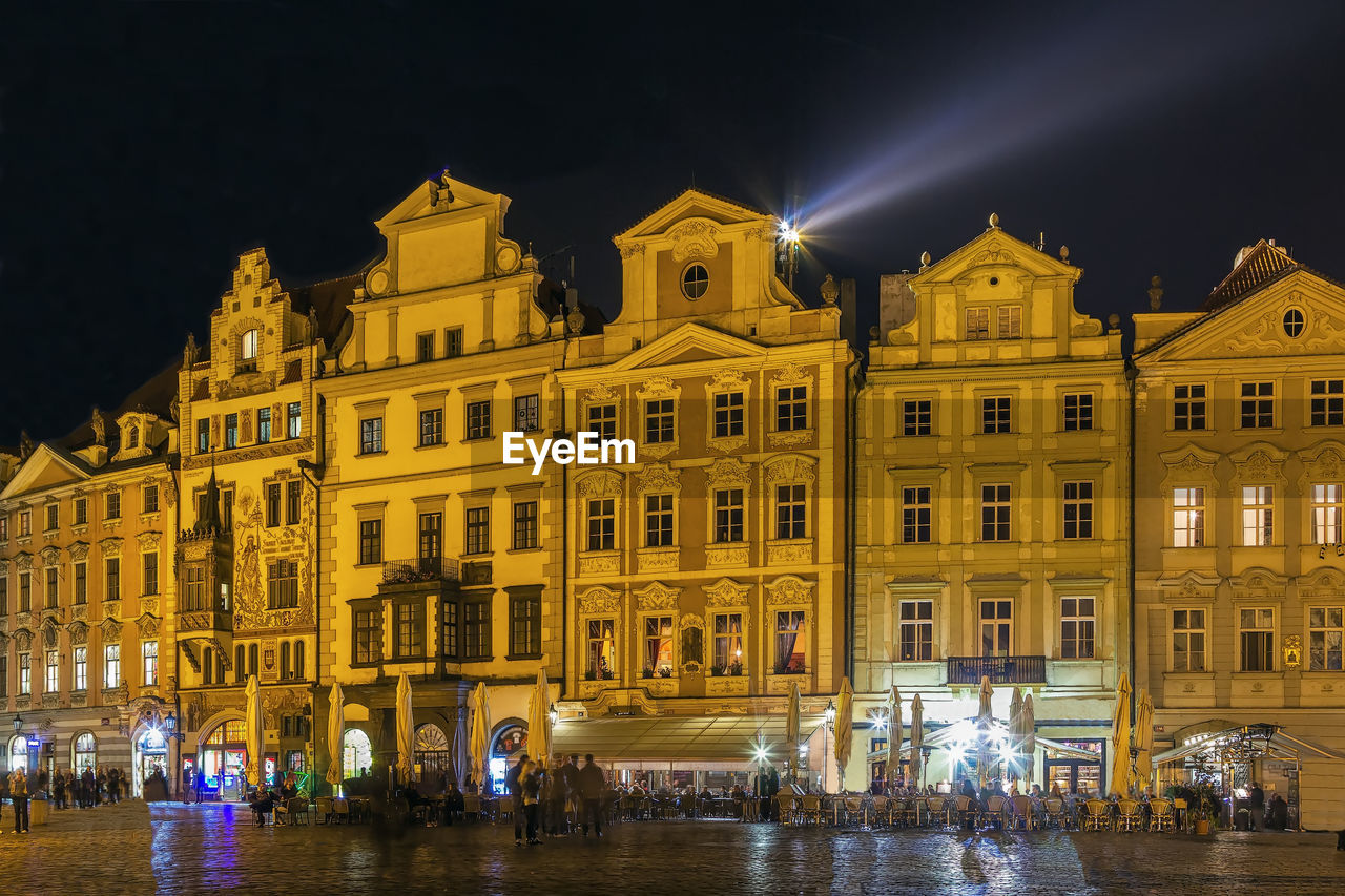 Old town square in evening in prague, czech republic