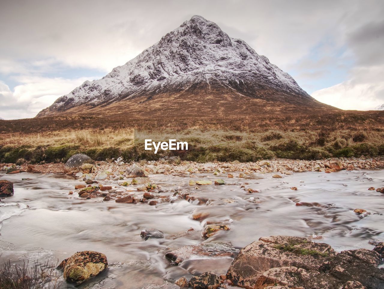 Coe river, glencoe - scotland, lochaber. early spring in glencoe range , scottish highlands