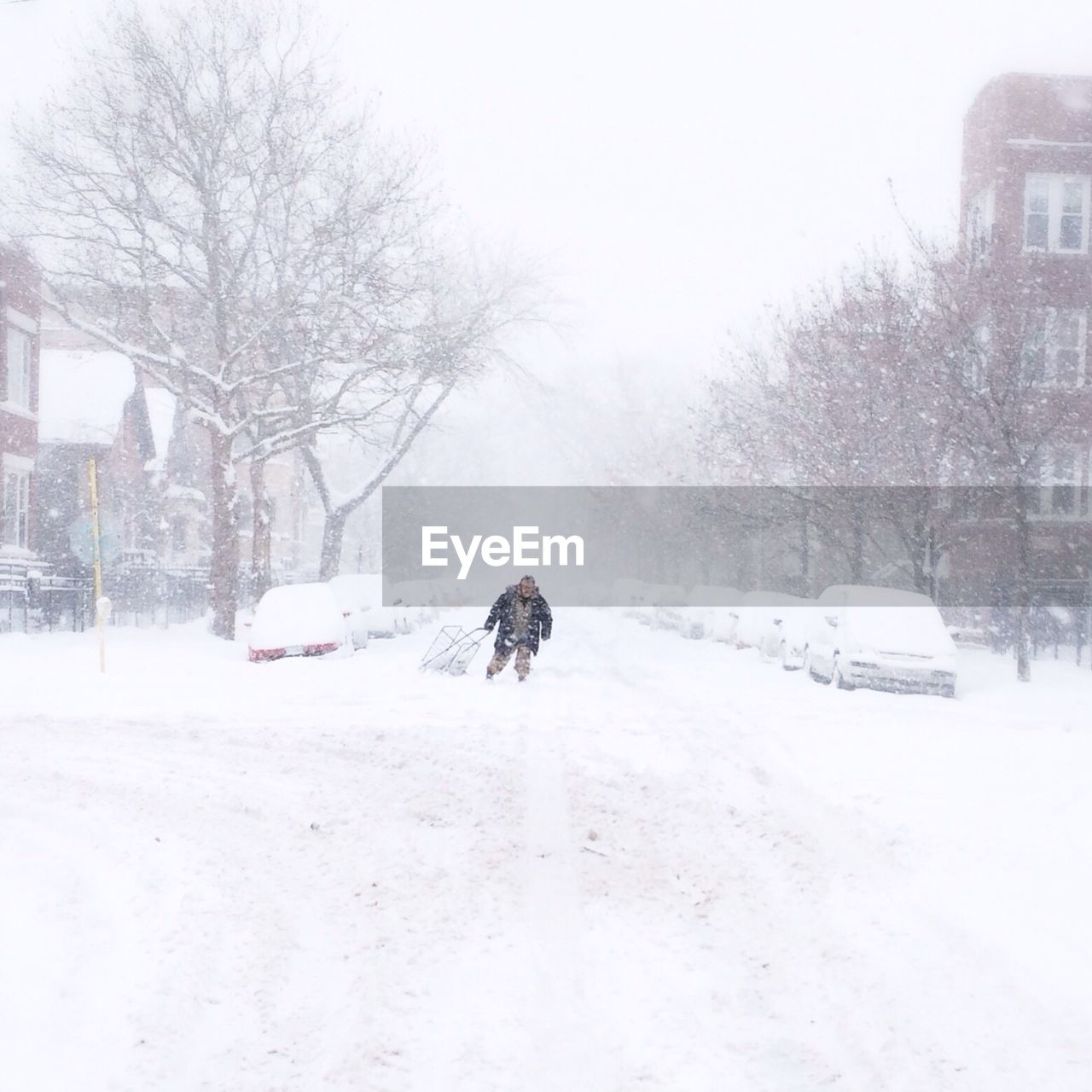 Man walking in snow