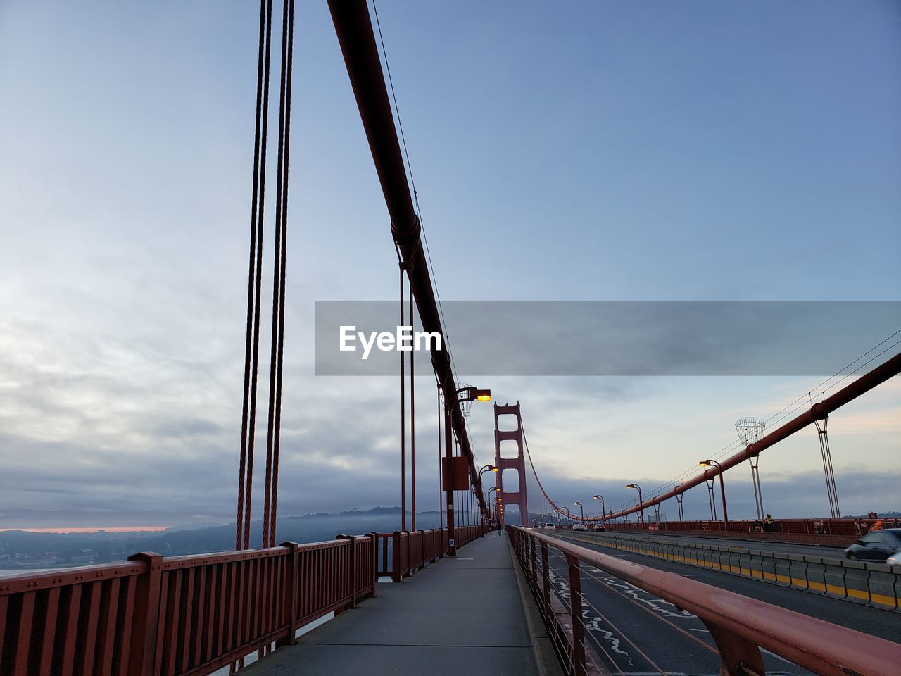 View of suspension bridge against sky