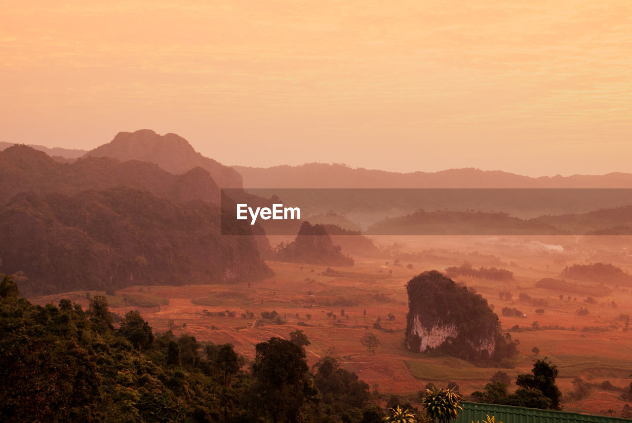 Scenic view of mountains against sky