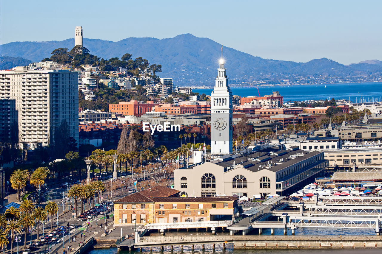 Aerial view of ferry building, san francisco, california