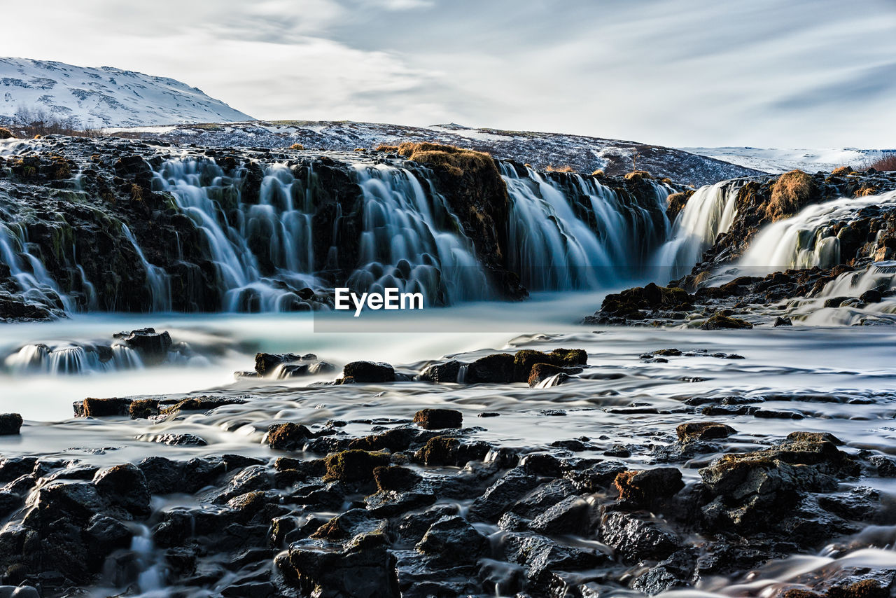 Scenic view of waterfall