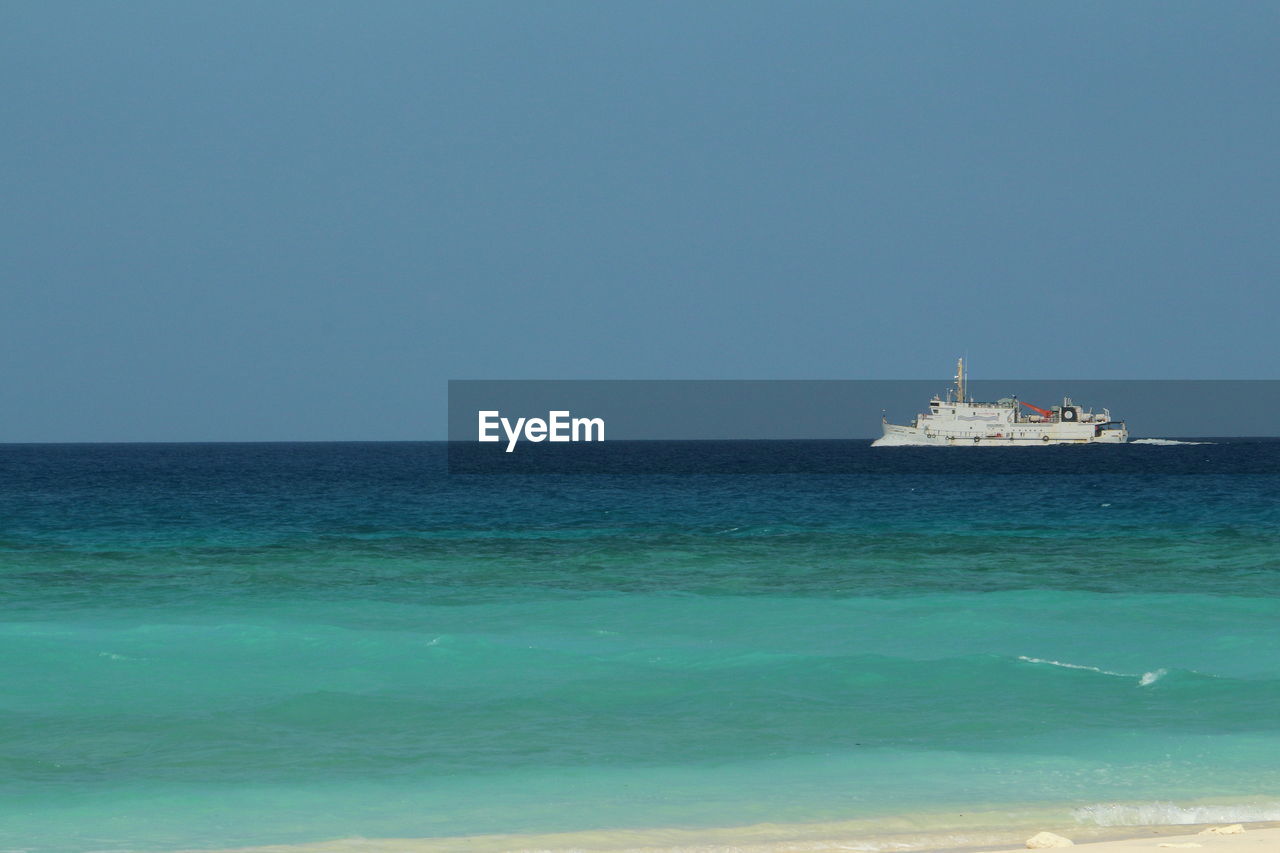 VIEW OF SEA AGAINST CLEAR SKY