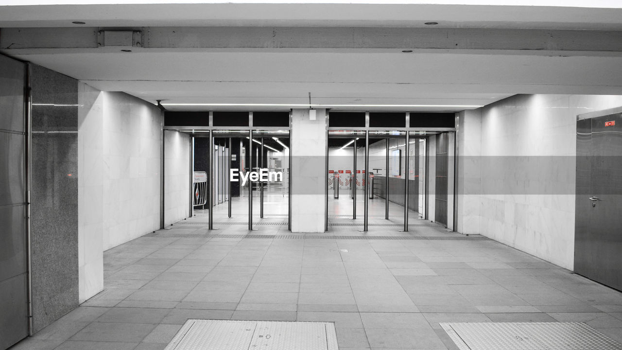 Empty subway station platform