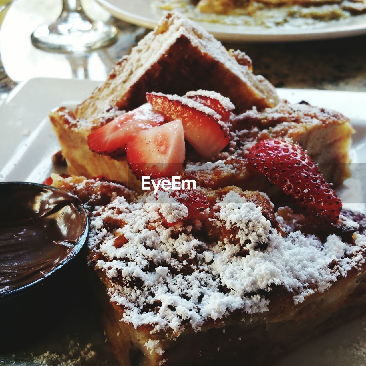 Close-up of dessert served on plate