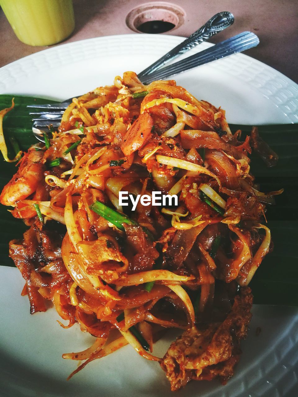 High angle view of food in plate