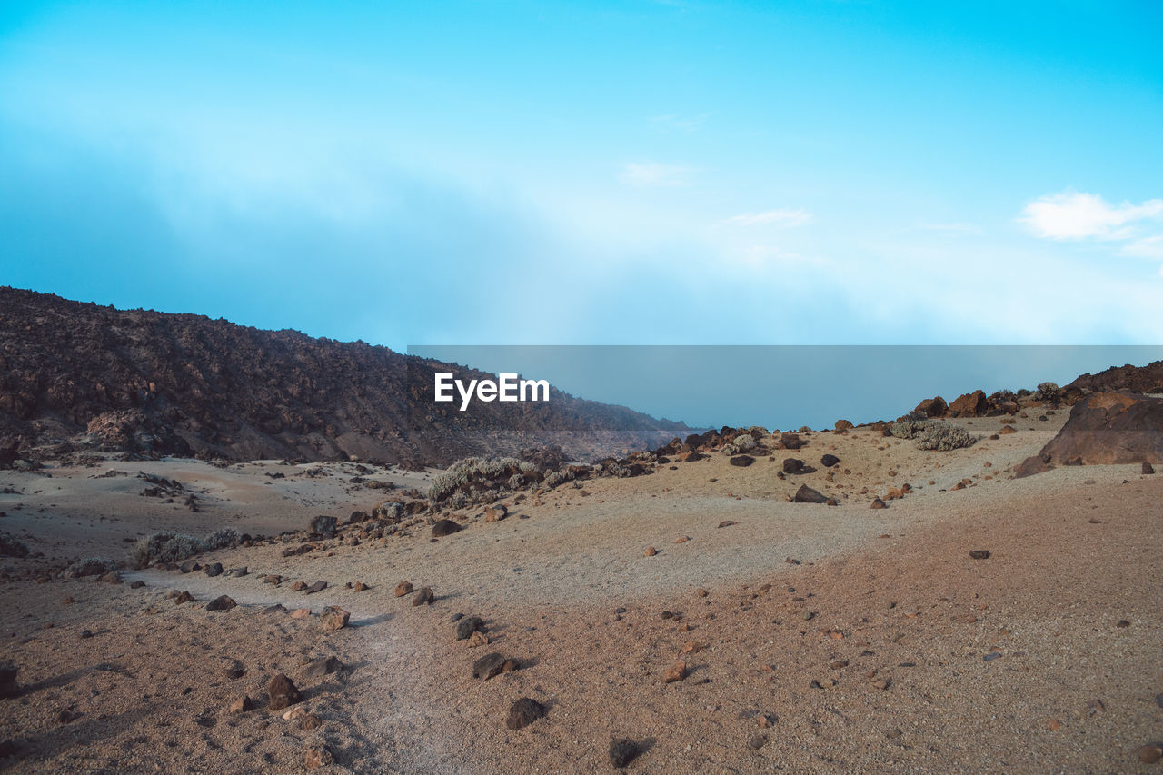 Scenic view of desert against sky