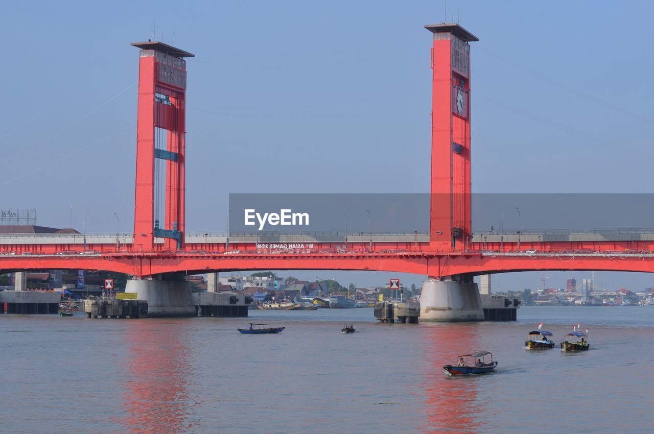 View of bridge against clear sky
