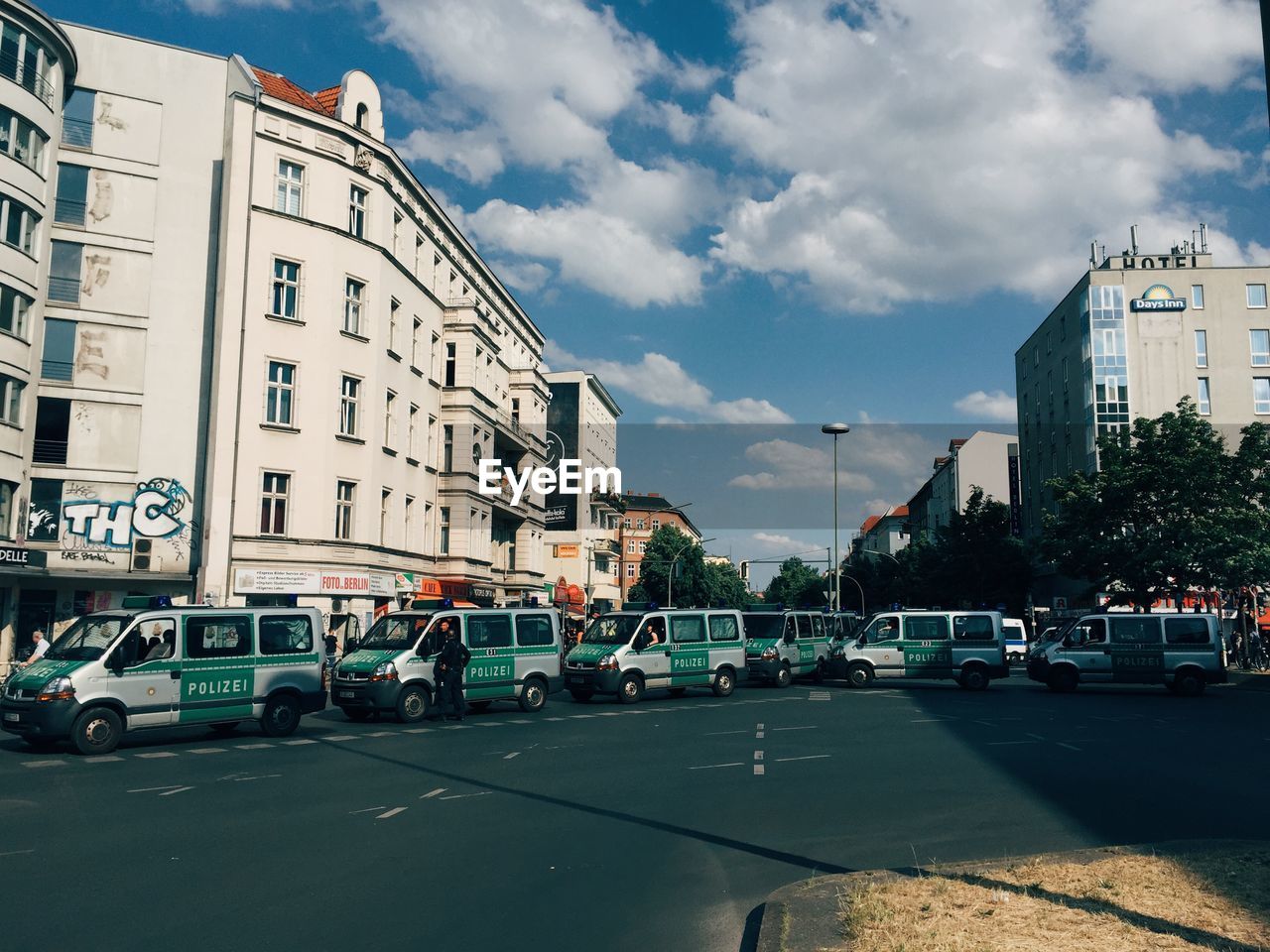 Police vans blocking kottbusser damm in berlin