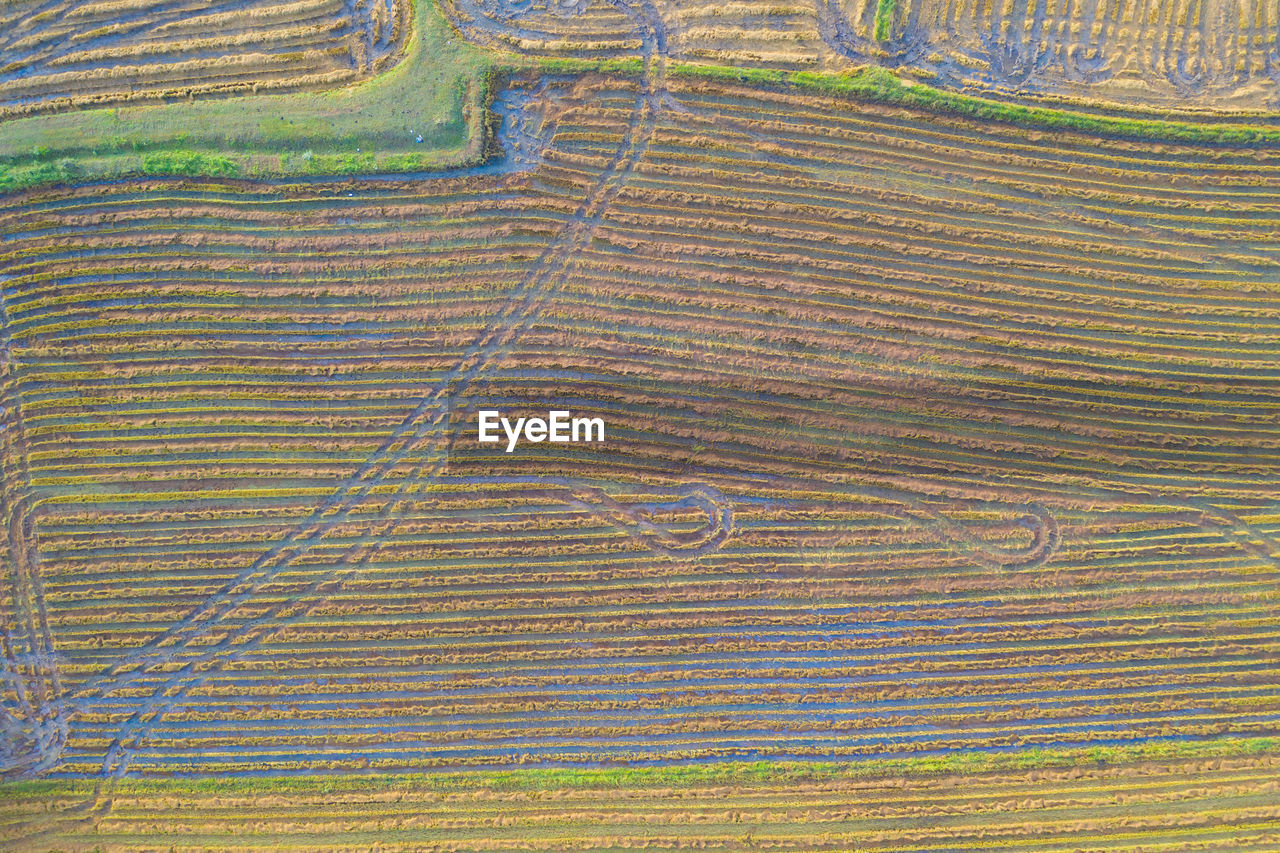Full frame shot of multi colored agricultural landscape