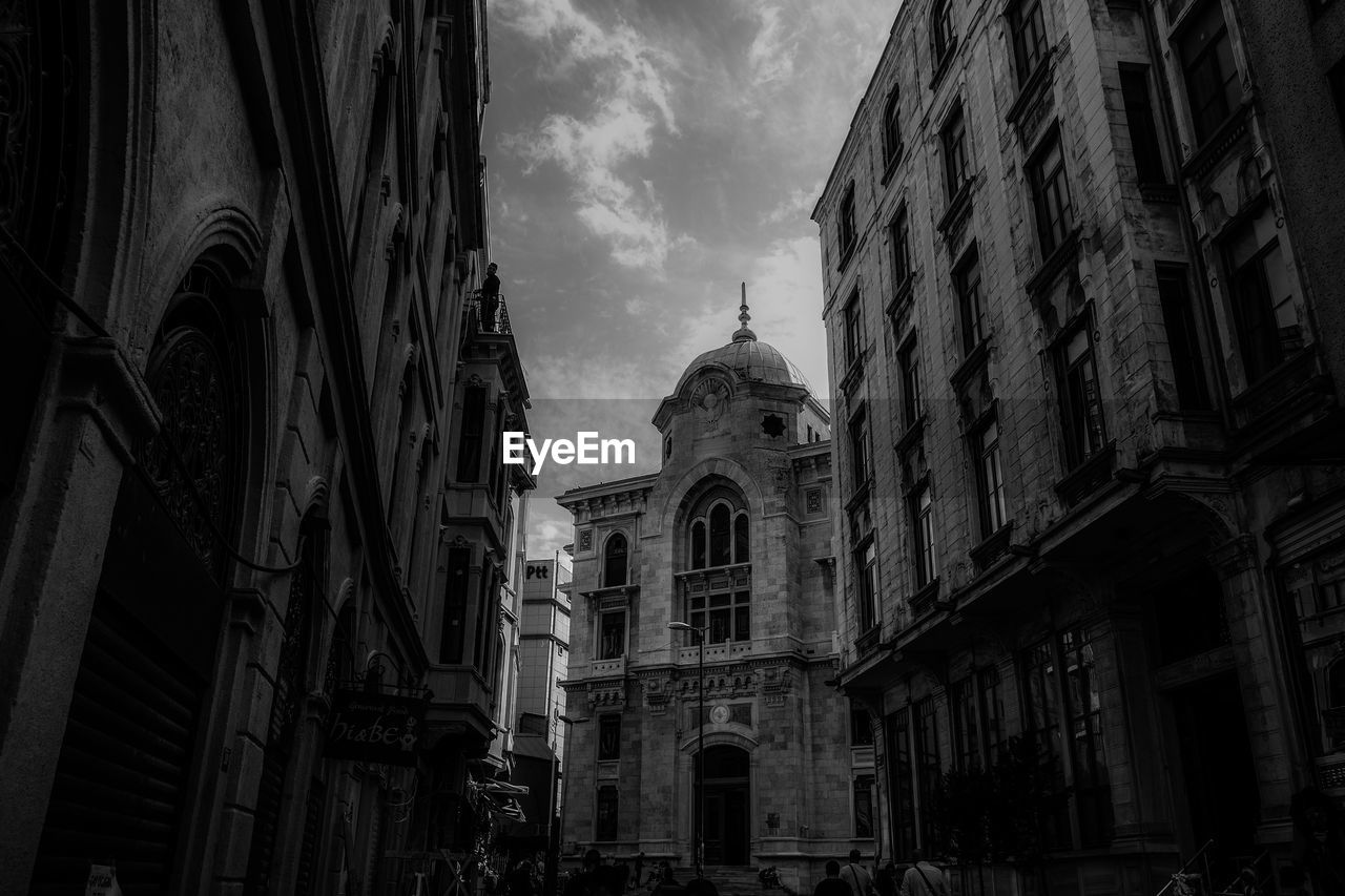 Low angle view of buildings against sky