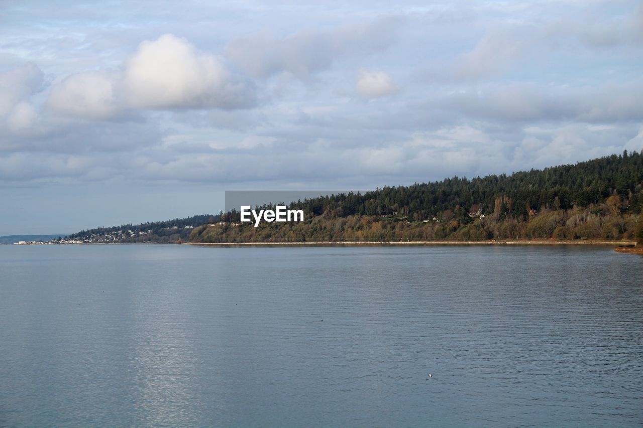 SCENIC VIEW OF SEA BY MOUNTAIN AGAINST SKY