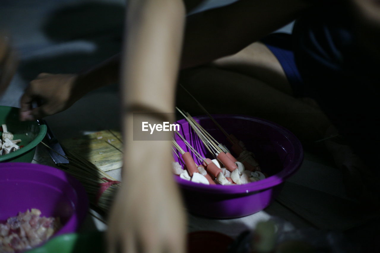 Close-up of hand prepared food