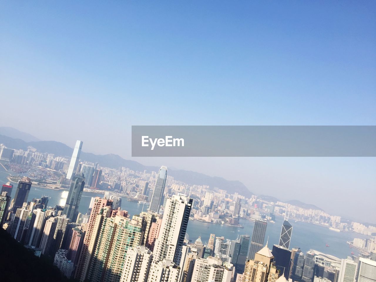 AERIAL VIEW OF BUILDINGS AGAINST CLEAR SKY