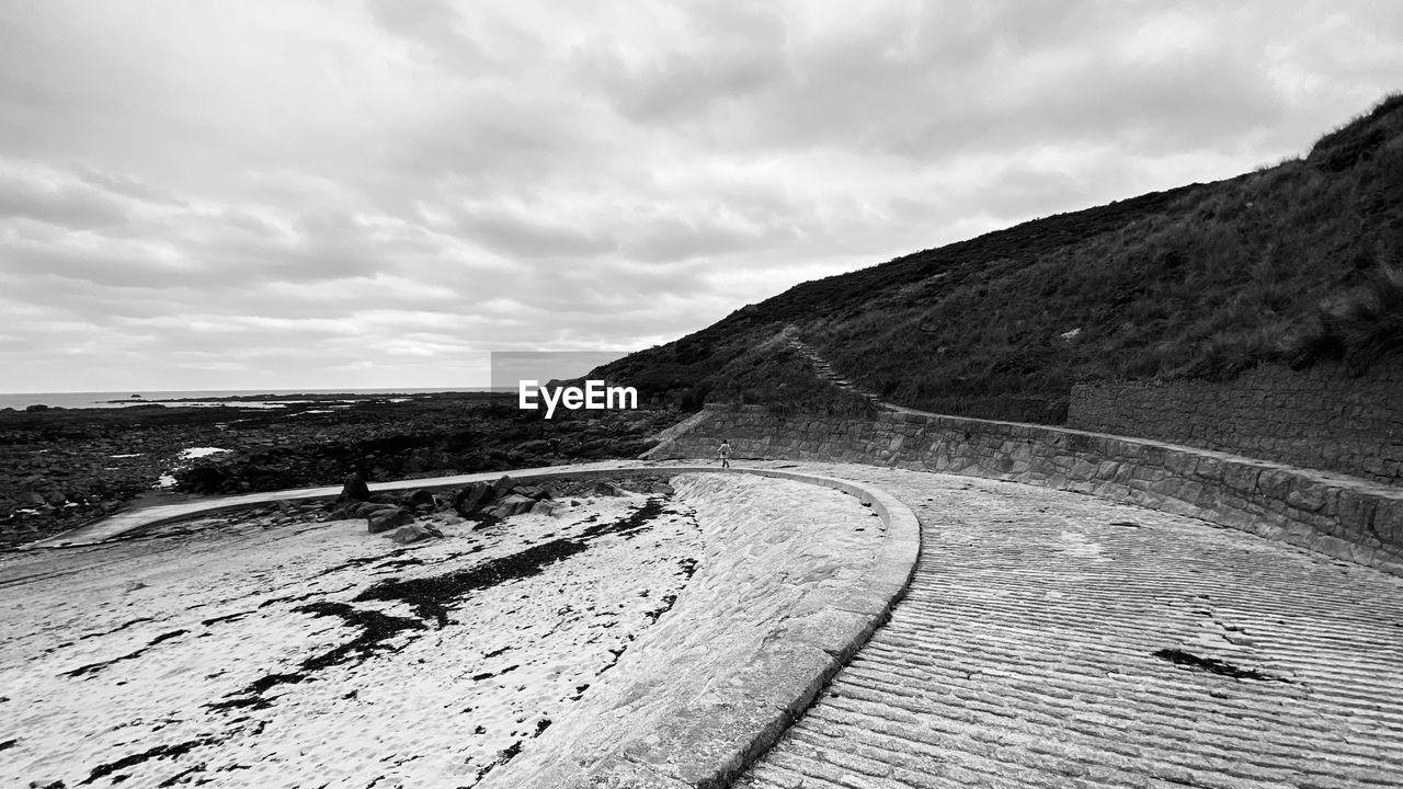 Scenic view of land against sky