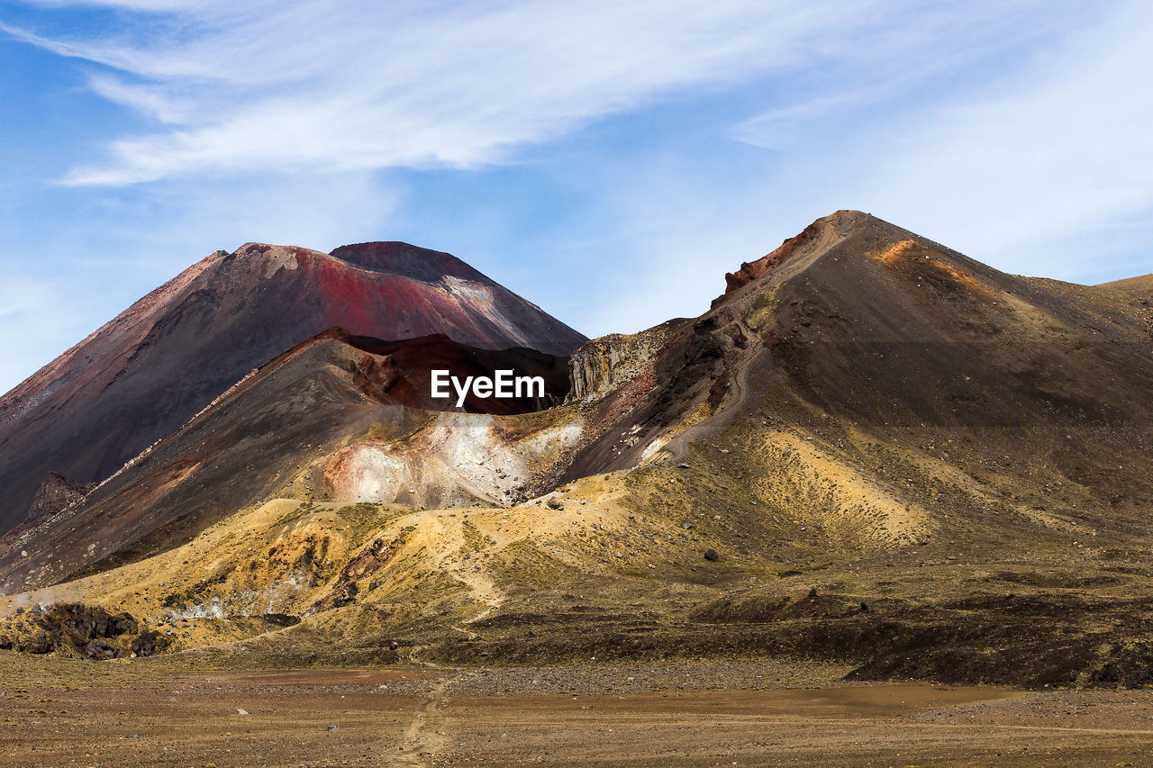 Desert and mountain against sky