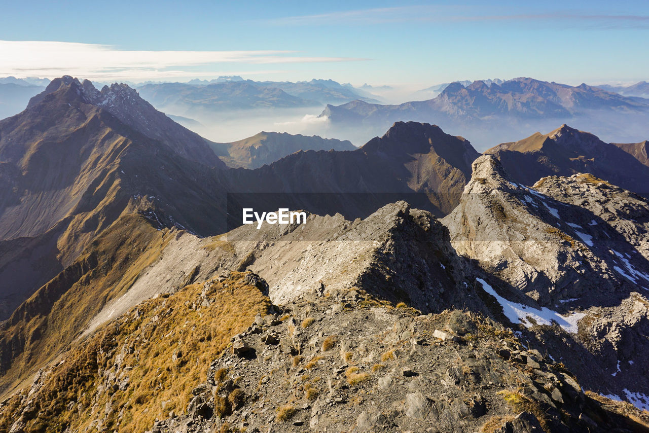 Scenic view of mountains against sky