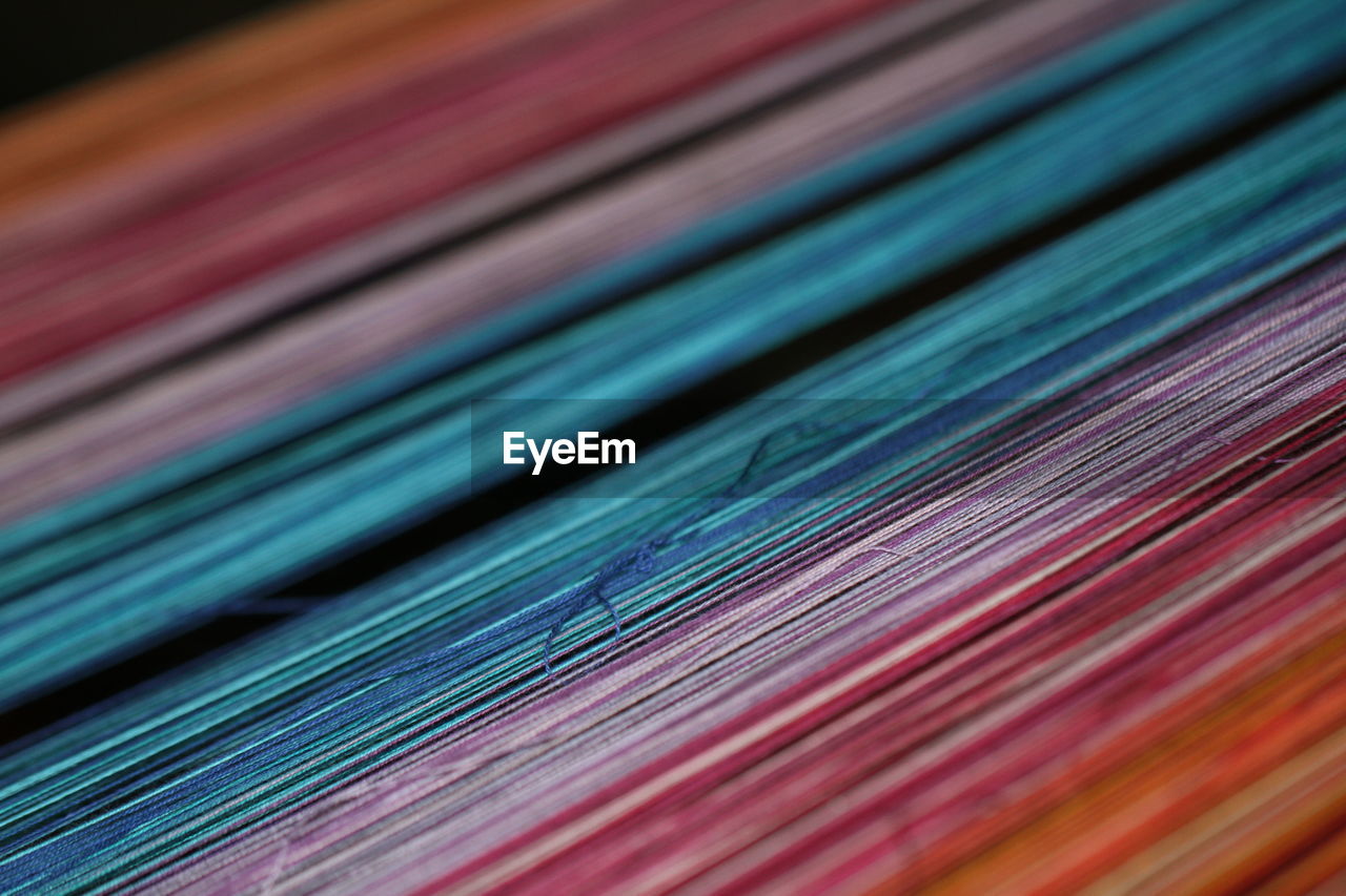 Full frame shot of abstract background of colorful threads 