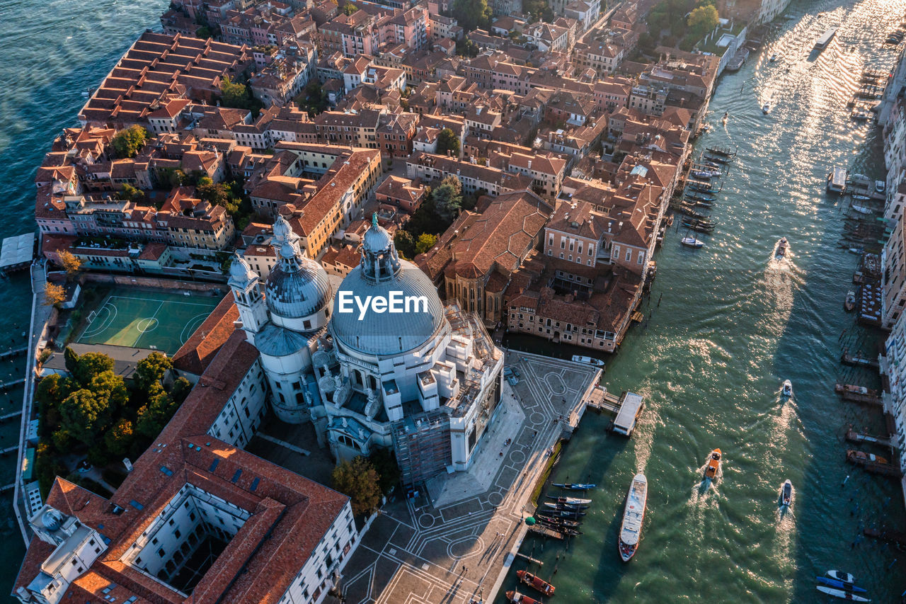 Aerial view of santa maria della salute church in venice