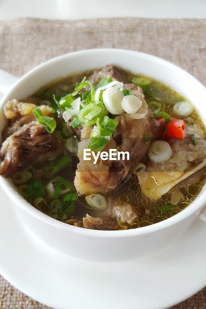 Close-up of fresh meal served in bowl