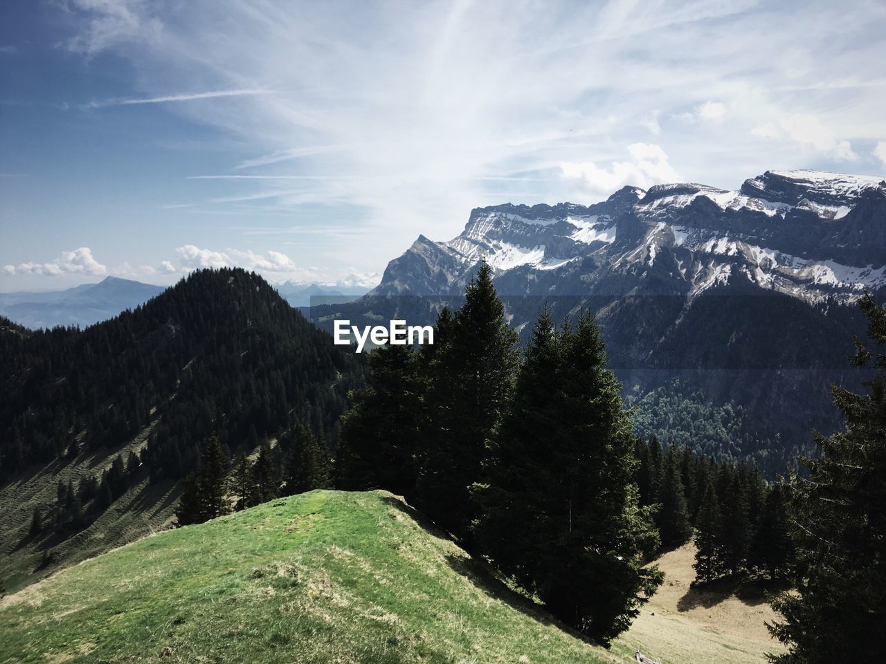 Scenic view of mountains against sky