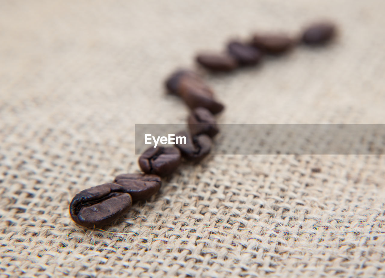 Coffee beans on burlap