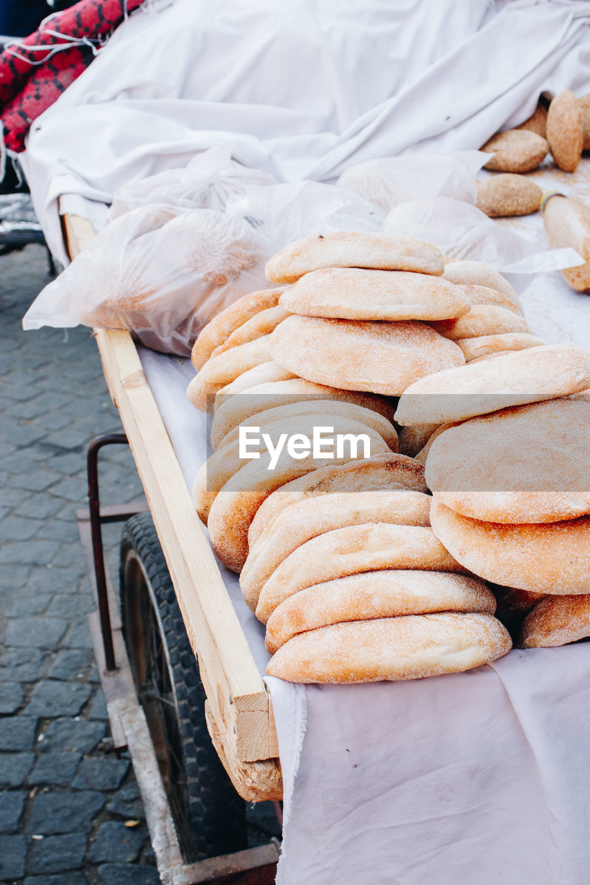 High angle view of food on table