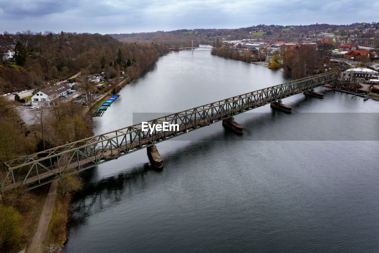 High angle view of bridge over river