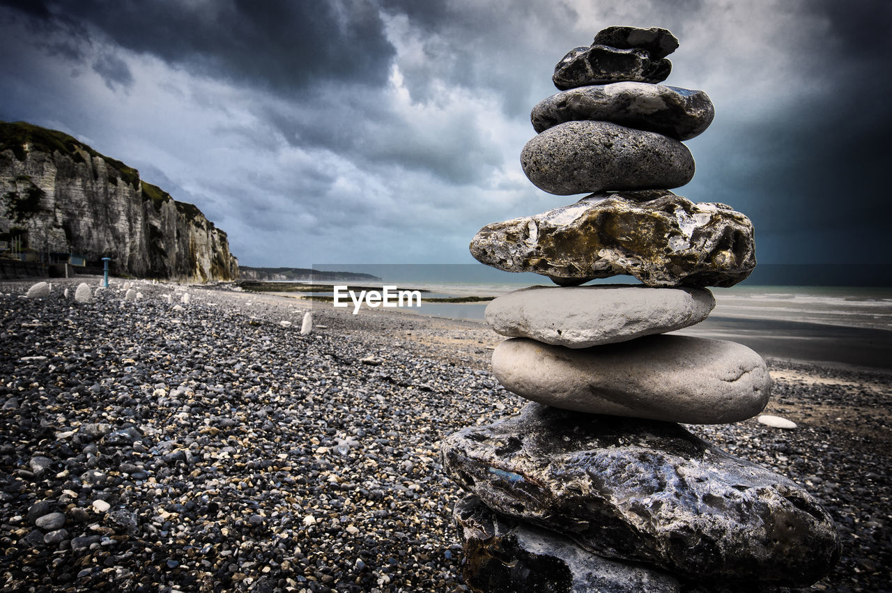 STACK OF STONES ON ROCK